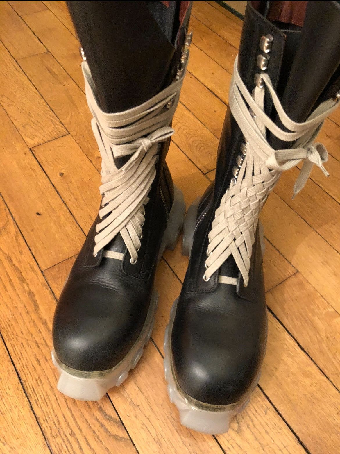 Rick Owens Mega Lace Bozo Tractor Boot Clear Sole New+Receipt Size US 10 / EU 43 - 10 Thumbnail