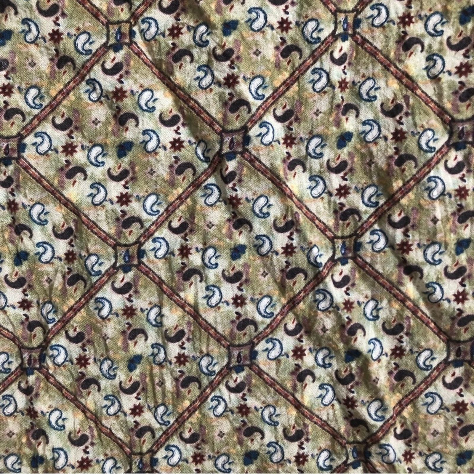Anthropologie Anthropologie DR2 Green Floral Paisley Scoop Neck Blouse Top Size M / US 6-8 / IT 42-44 - 6 Thumbnail