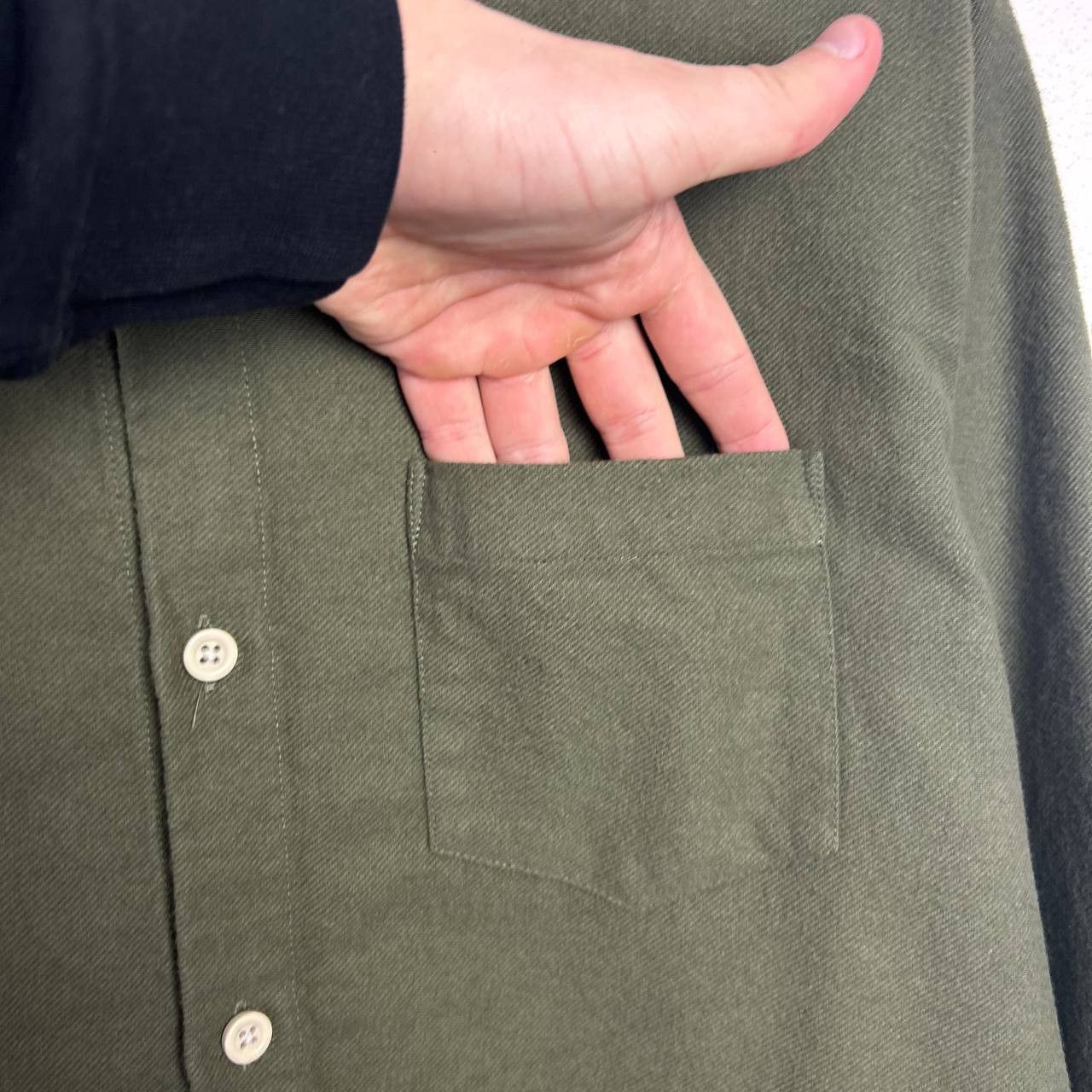 Folk Designer Folk Basic streetwear pocket plain button shirt Size US M / EU 48-50 / 2 - 3 Thumbnail