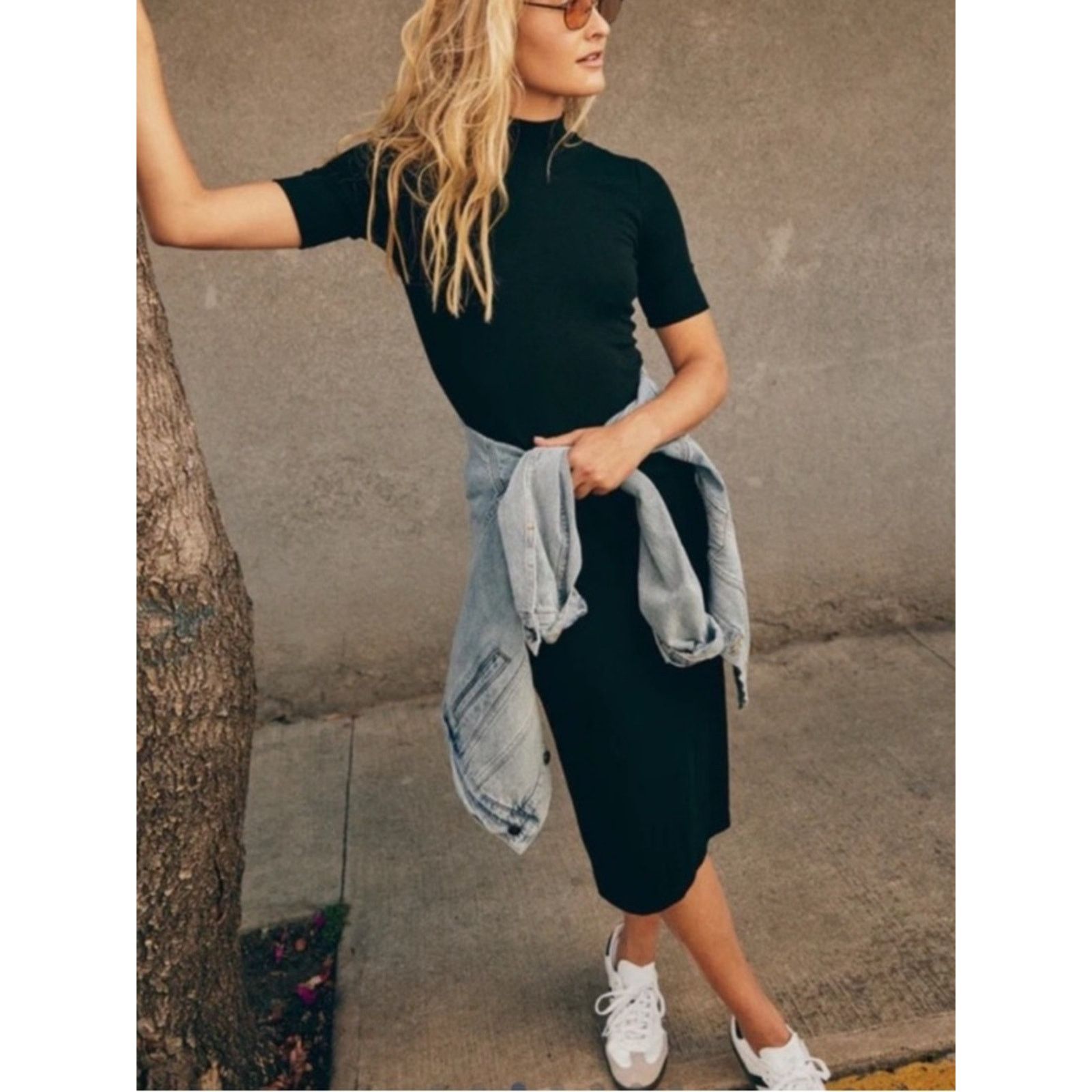 Marine Layer MARINE LAYER Lexi Rib Mock Neck Short Sleeve Dress Small Size S / US 4 / IT 40 - 5 Thumbnail