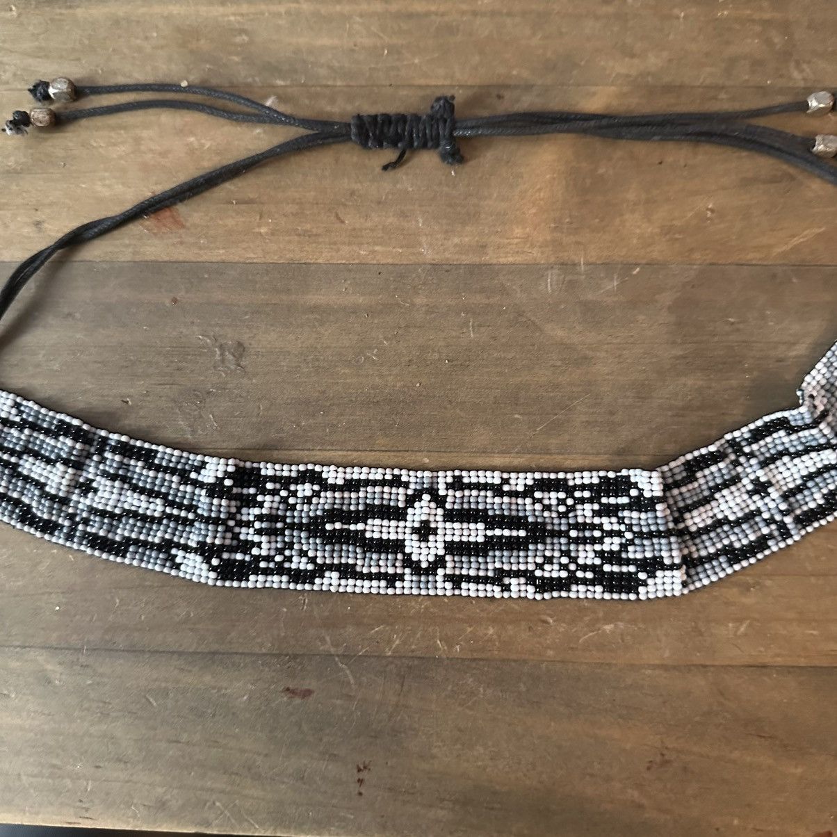 Vintage Vintage tribal woven seed bead adjustable choker necklace Size ONE SIZE - 2 Thumbnail