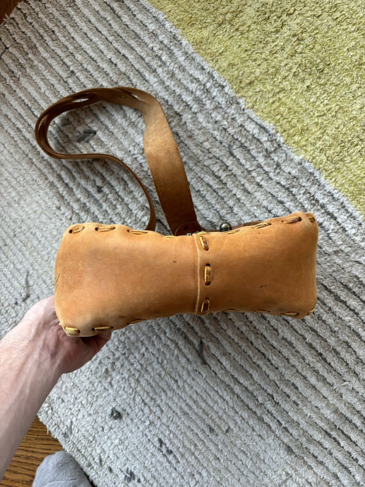Cowboy Equipment 1970s Vintage Tooled Leather Bag Crossbody Messenger Purse Size ONE SIZE - 7 Thumbnail
