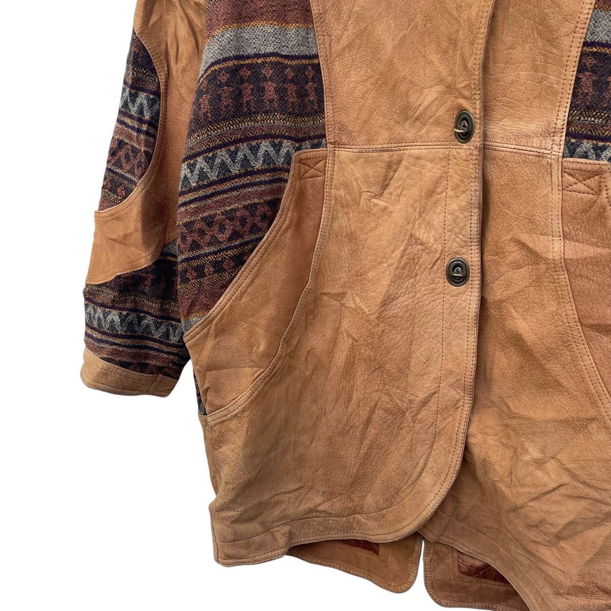 Genuine Leather 💥Vintage Marziale Patchwork Leather Hooded Jacket Size US M / EU 48-50 / 2 - 4 Thumbnail