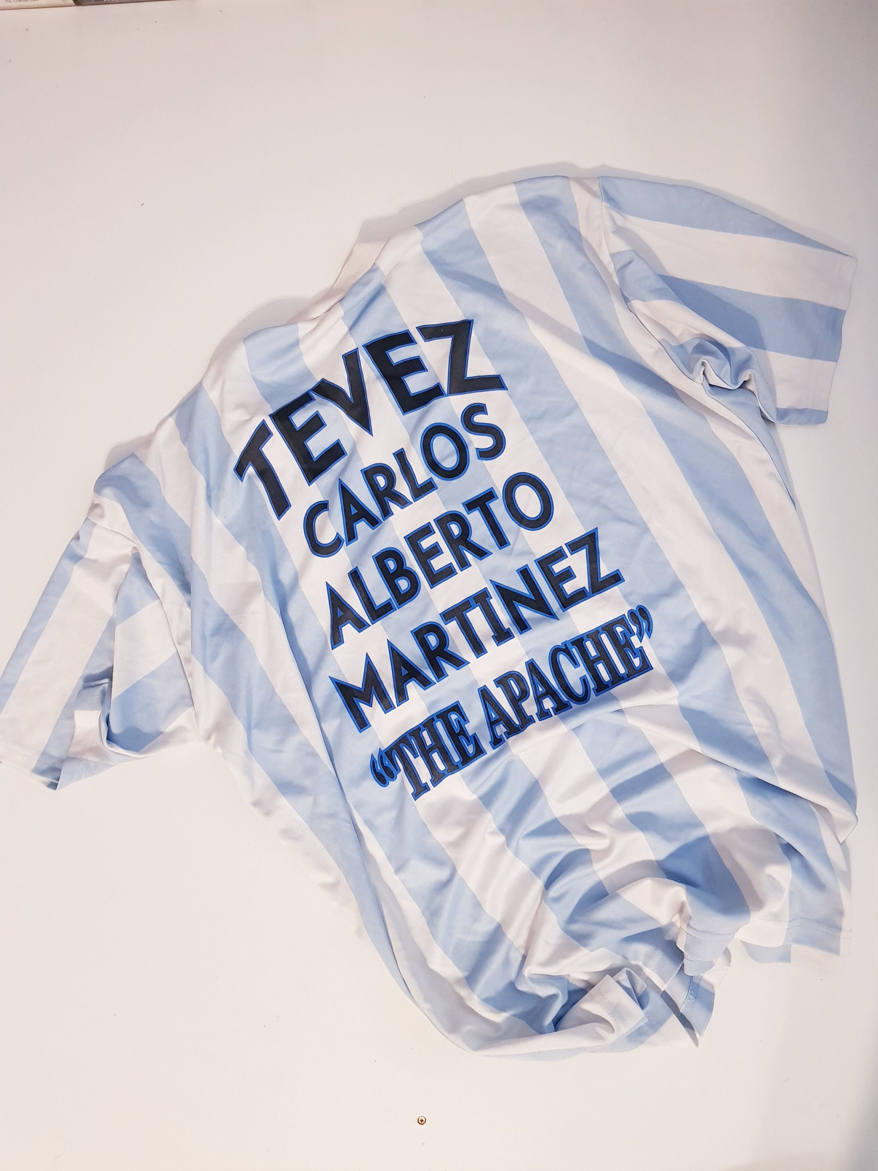 Other Carlos Tevez UTD Argentina Bootleg Fan Tee 2006 AFA Stripe Size US XL / EU 56 / 4 - 3 Thumbnail
