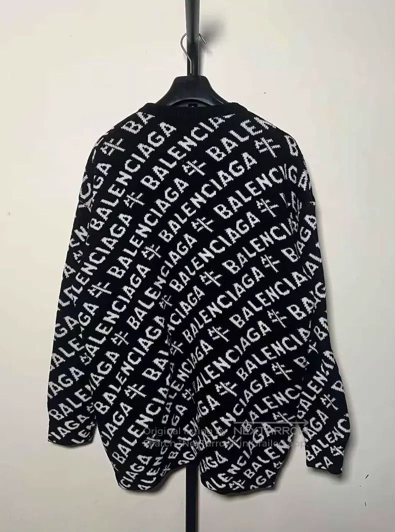 Balenciaga Balenciaga Black Limited Edition Logo Letter Sweater Size US L / EU 52-54 / 3 - 3 Thumbnail