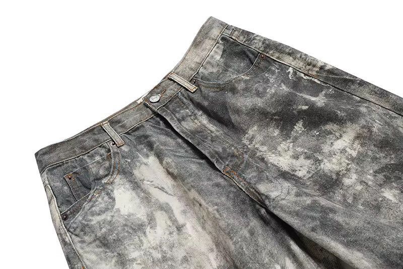 Japanese Brand × Jean Dirty Distressed Camo Design Jeans Denim y2k Size US 29 - 12 Thumbnail