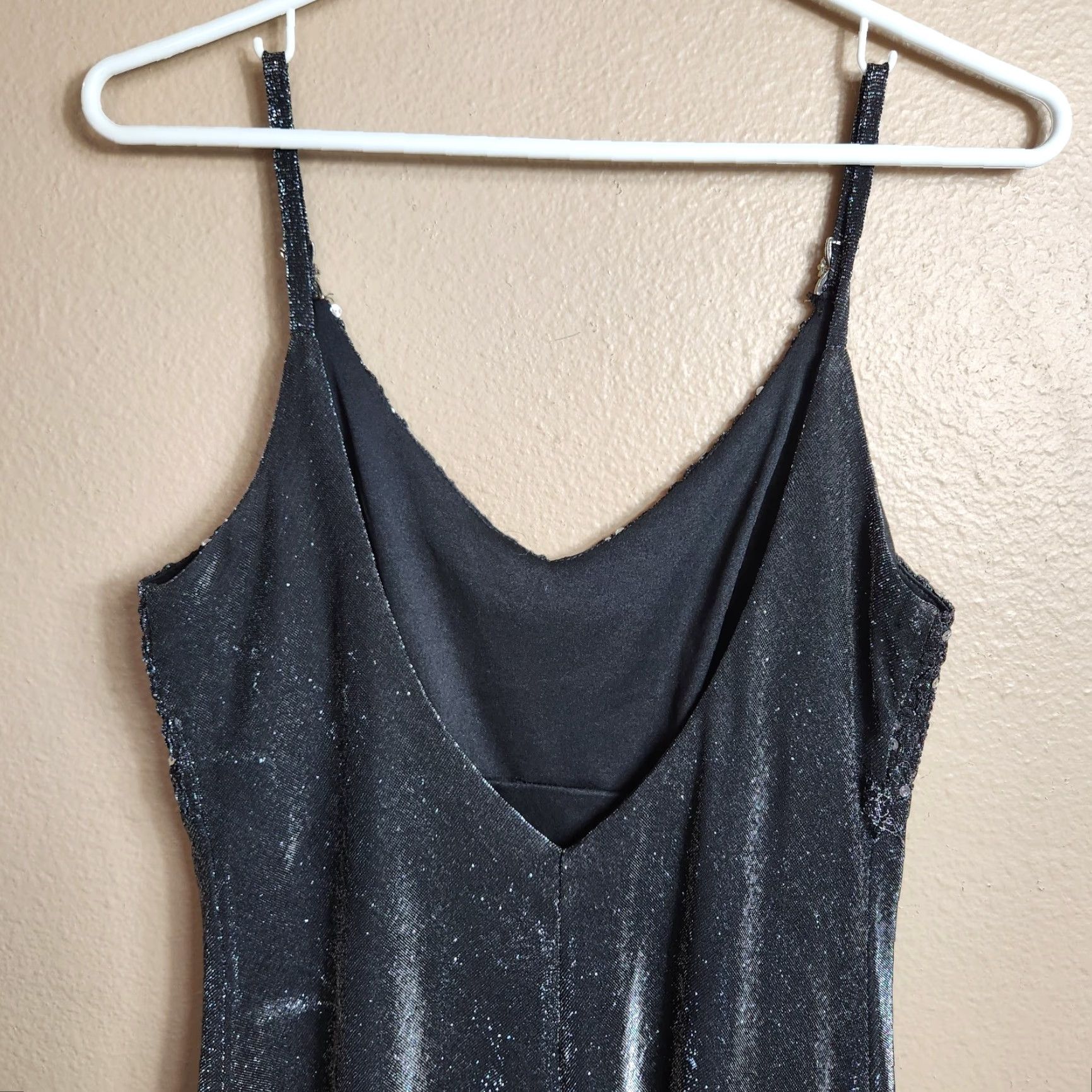 Vintage VINTAGE Blondie Nites Wmns VTG 90s Y2K Shimmer Beaded Empire Waist Maxi Dress-Size 10/9-10? Size L / US 10 / IT 46 - 5 Thumbnail