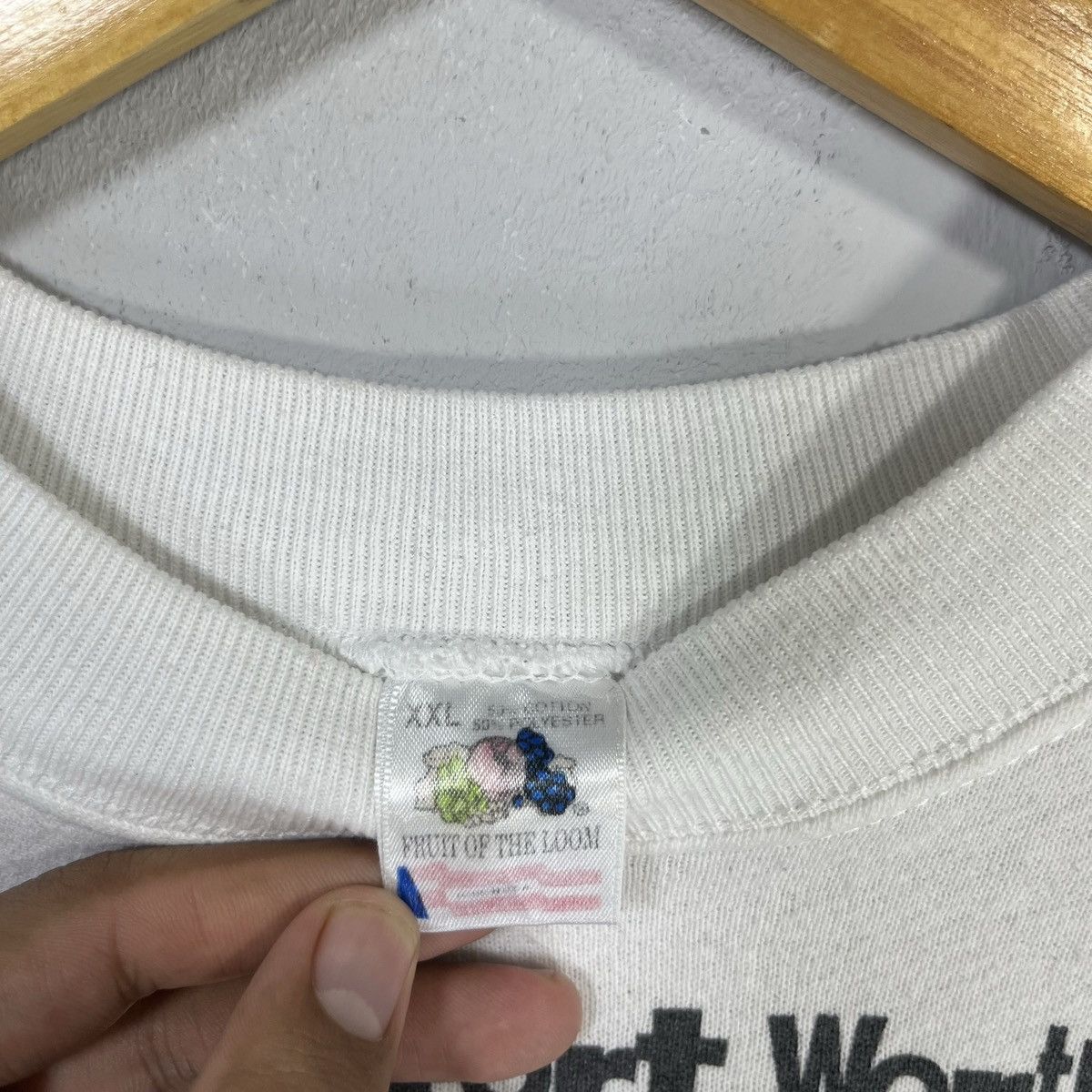 Fruit Of The Loom × Vintage VINTAGE 90s FORT WORTH COWTOWN MARATHON SWEATER RETRO Size US XXL / EU 58 / 5 - 7 Thumbnail
