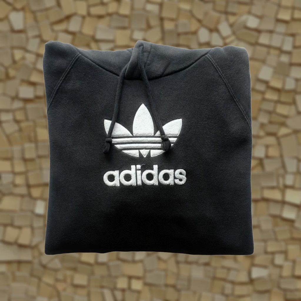 Adidas VINTAGE ADIDAS TREFOIL HOODIE BLACK SWEATSHIRT 90s Y2K CORE MENs S Size US S / EU 44-46 / 1 - 1 Thumbnail