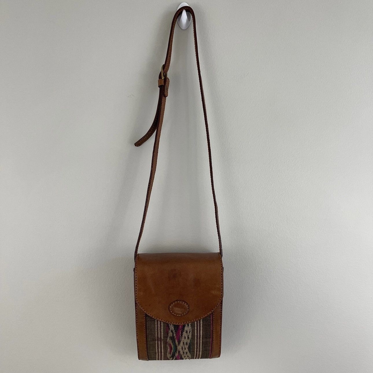 Other Southwestern Brown Faux Leather Tapestry Crossbody Bag Size ONE SIZE - 2 Thumbnail