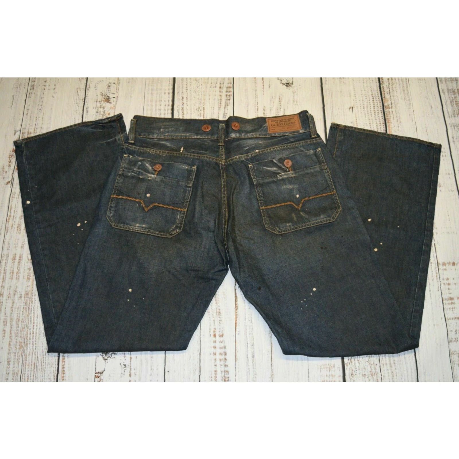 Guess VINTAGE GUESS Jeans Cliff 074 Bootcut 34 Blue Distressed Miner Workwear Mens Size US 34 / EU 50 - 7 Thumbnail