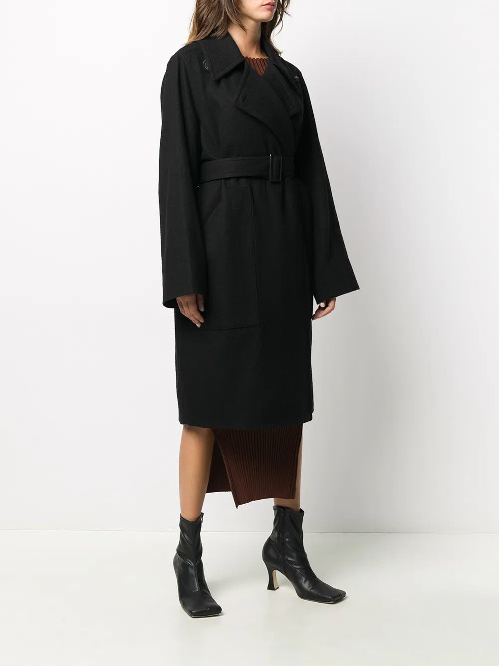 Rick Owens o1y0126 Trench Coat in Black Size XS / US 0-2 / IT 36-38 - 2 Thumbnail