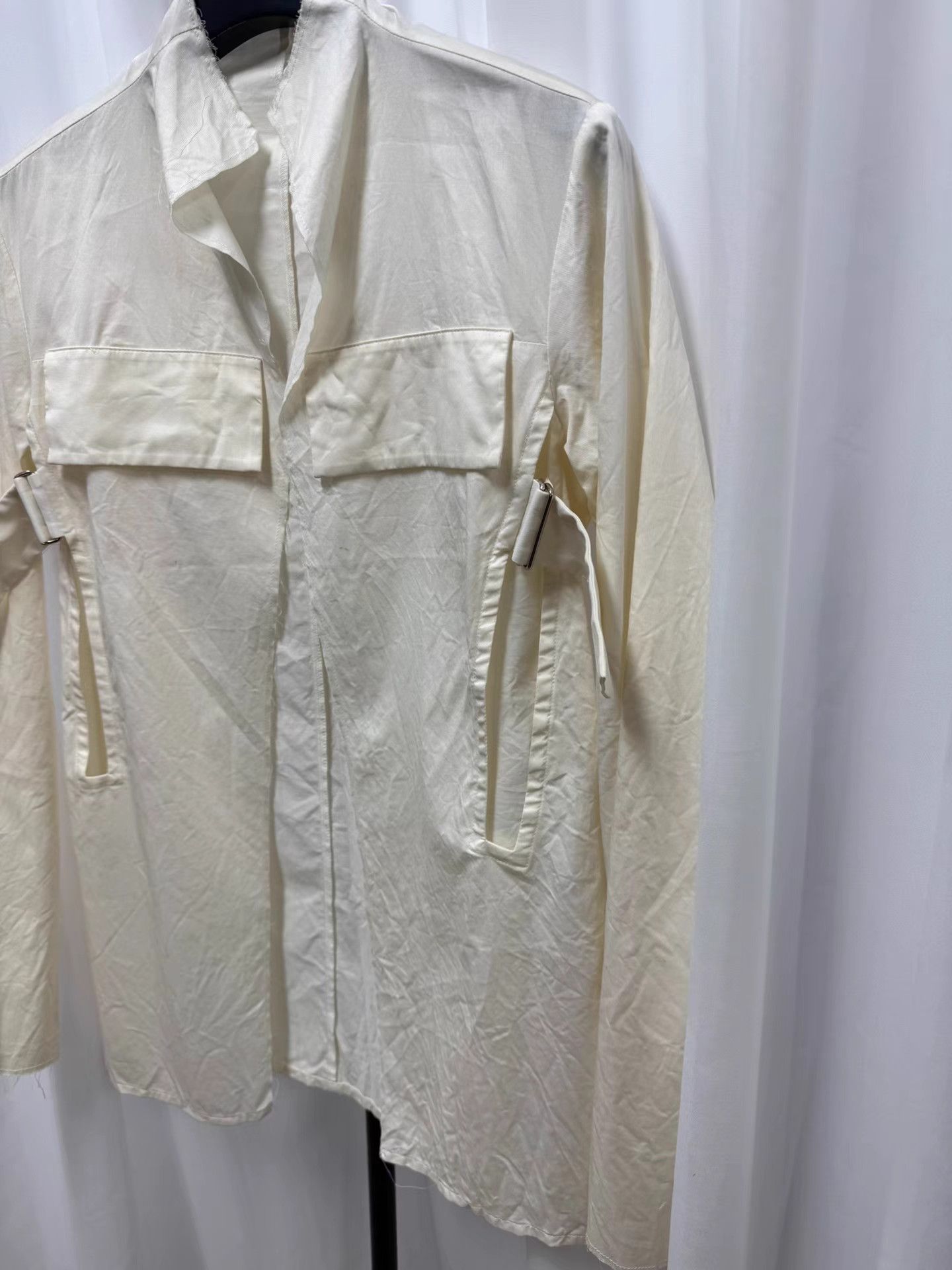 Yohji Yamamoto Yohji Yamamoto Mainline Lace-Up Distressed Silk Shirt K20 Size XS / US 0-2 / IT 36-38 - 2 Thumbnail