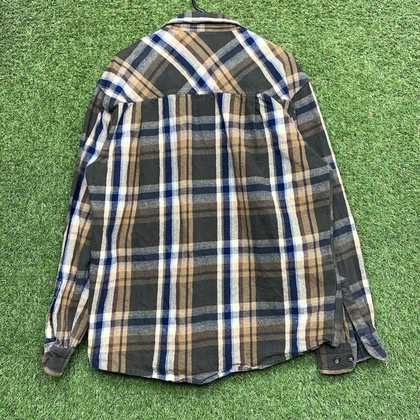 Vintage VINTAGE Five Brothers Flannel Shirt Mens XL Heavy Button-Up Workwear Green Plaid 90s 00s 2000s Casual/Work Mens XL Green Button-Up Shark? Size US XL / EU 56 / 4 - 2 Thumbnail