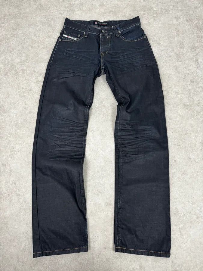 Vintage 2000s Black Waxed Effect Obscure Denim Jeans Size US 32 / EU 48 - 1 Thumbnail