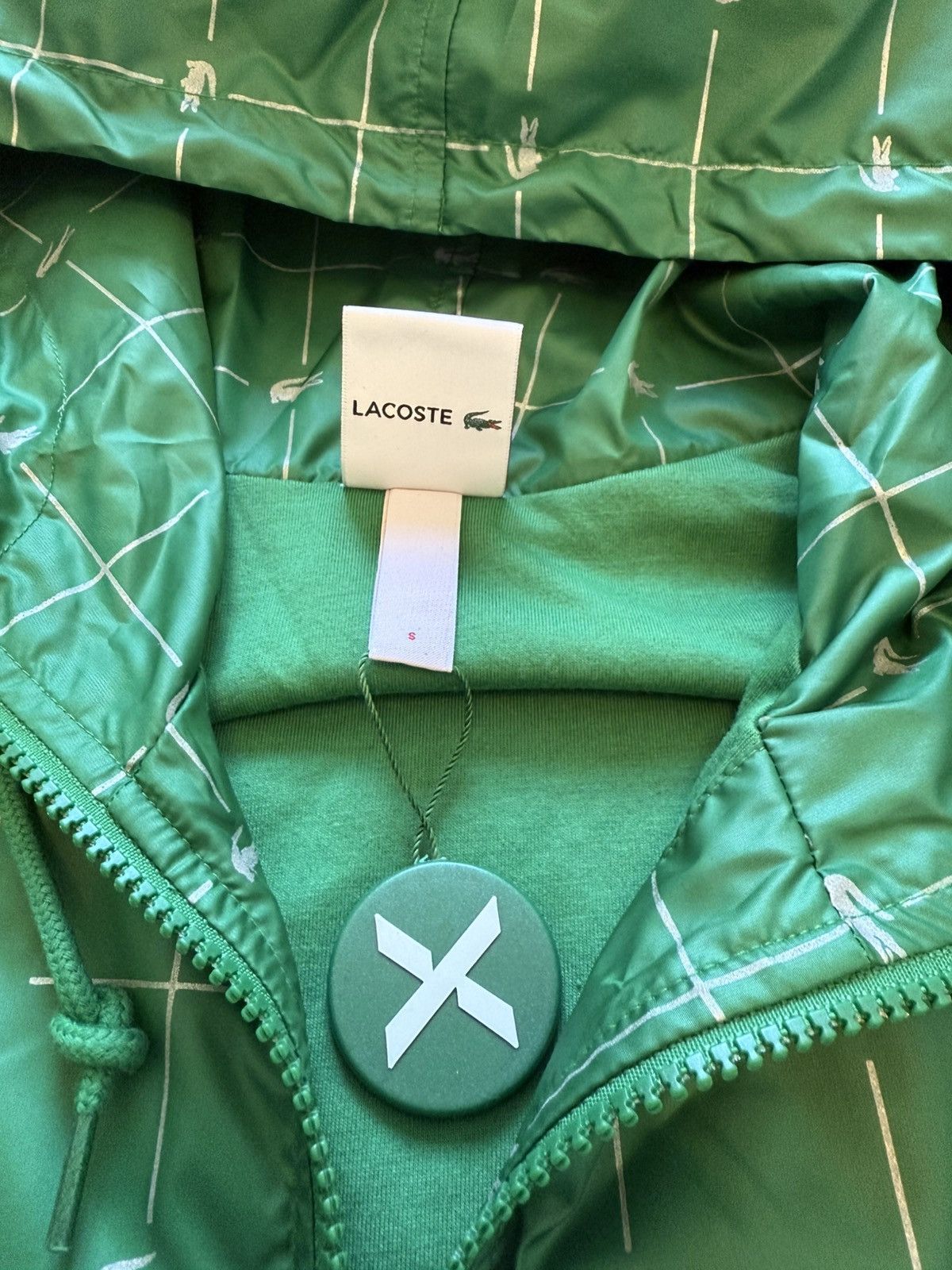 Lacoste × Supreme SS18 Supreme x Lacoste Reflective Grid Nylon Anorak Green Size US S / EU 44-46 / 1 - 6 Thumbnail
