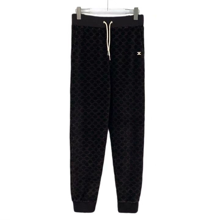 Celine Celine Brown Triomphe Print Cotton Jogger Pants Size 34" / US 12 / IT 48 - 1 Thumbnail