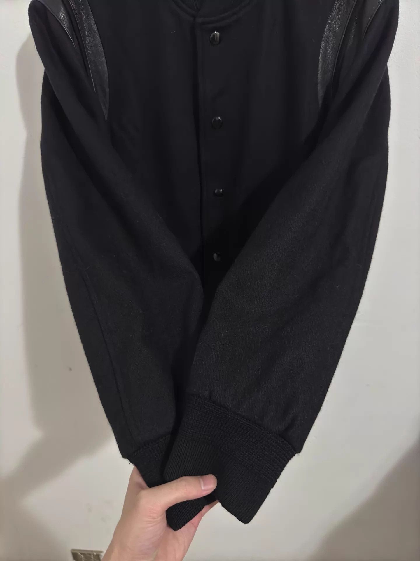 Saint Laurent Paris SLP 18FW Black Warrior Paneled Baseball Jacket Size US S / EU 44-46 / 1 - 4 Thumbnail