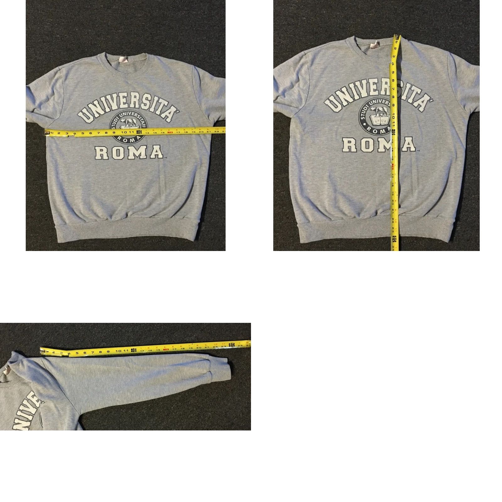 Vintage VINTAGE 90s University Of Rome Spellout Sweatshirt S Gray Mens Small Pullover College Track & Field University USA Retro 80s Size US S / EU 44-46 / 1 - 9 Thumbnail