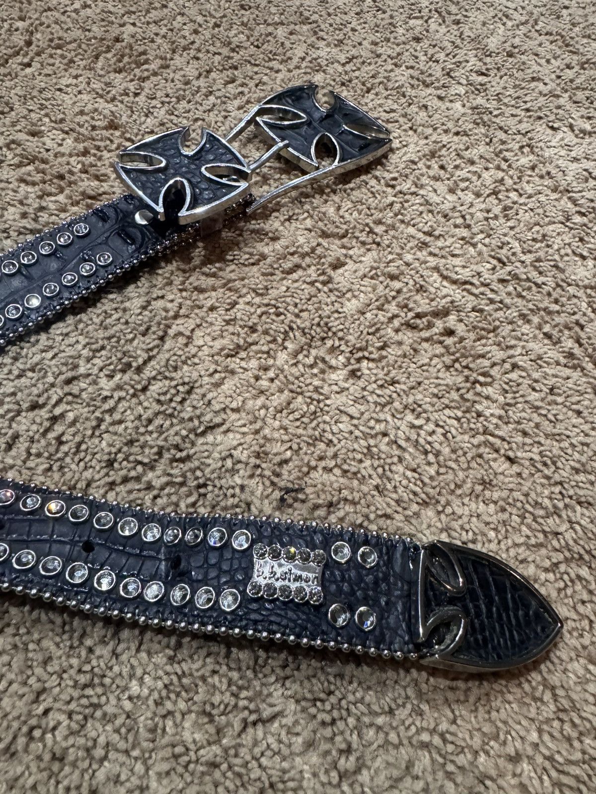 B.B. Simon B.B. Simon Studded Cross Belt Size 34 - 4 Thumbnail