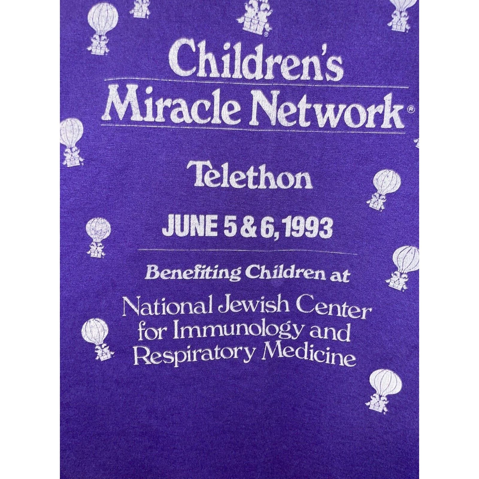 Hanes Vintage Childrens Miracle Network Shirt National Jewish Size US XL / EU 56 / 4 - 4 Thumbnail