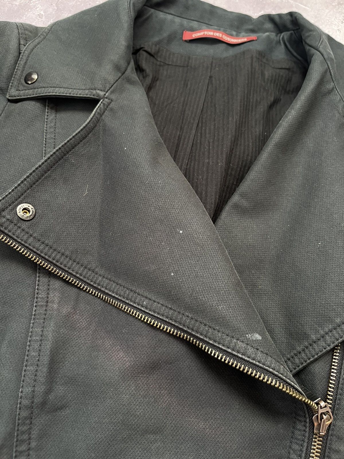 Japanese Brand Comptoir Des Cotonniers Double Collar Biker Zip Jacket Belt Size S / US 4 / IT 40 - 6 Thumbnail