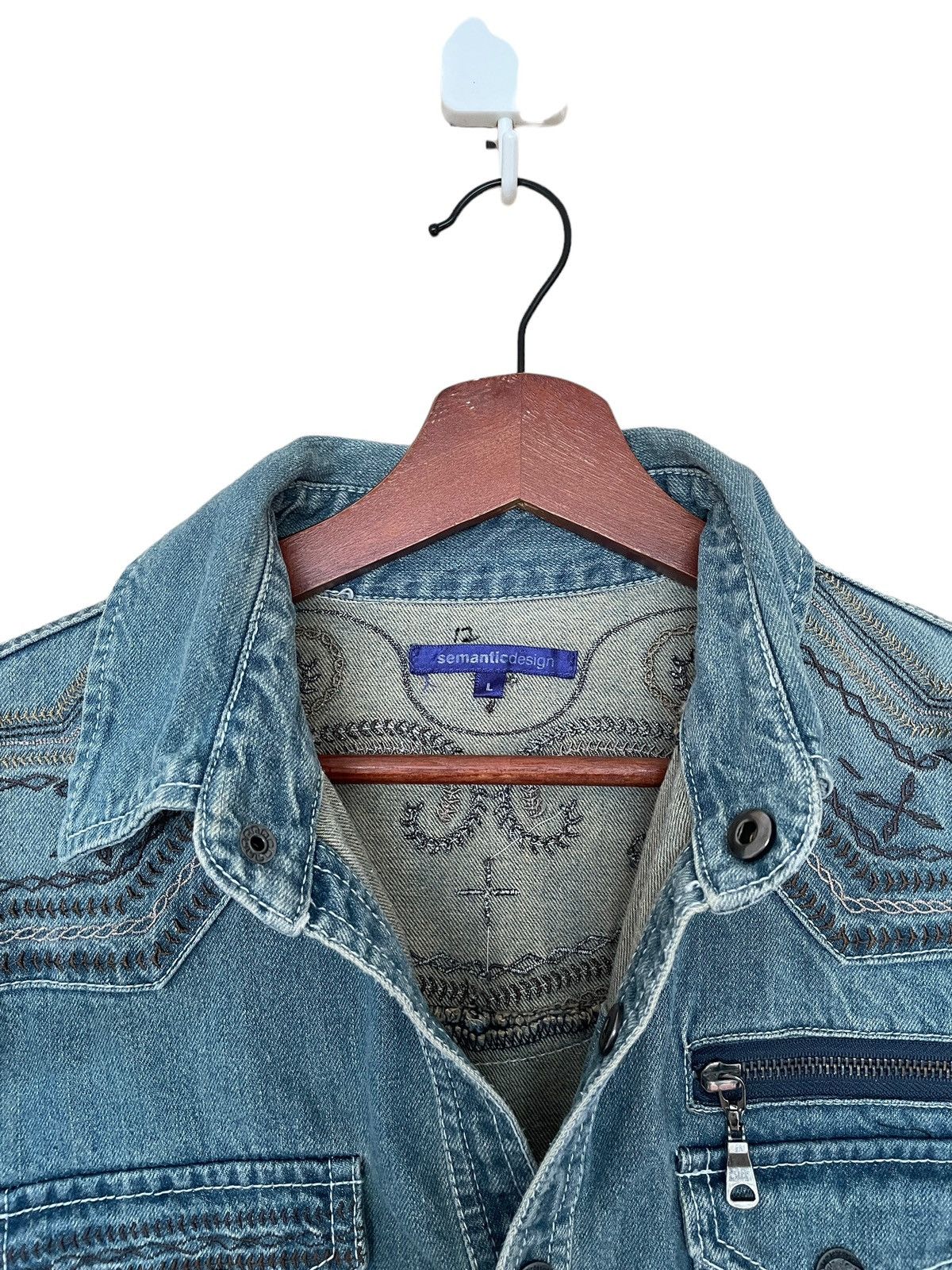 semanticdesign Vintage Japanese Brand Semantic Design Denim Shirt 1990s Size US L / EU 52-54 / 3 - 12 Thumbnail