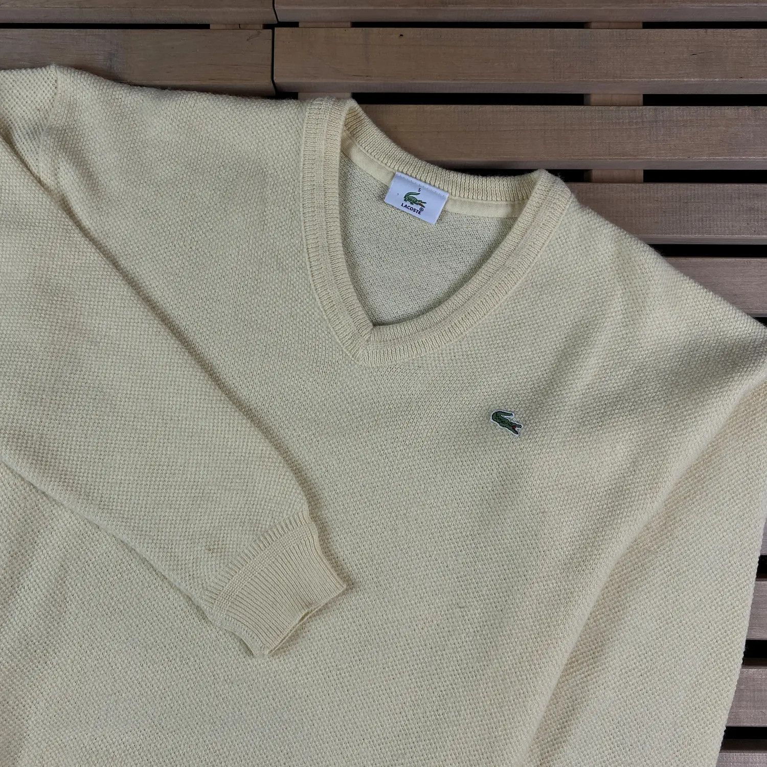 Lacoste Men’s Sweater V-Neck Lacoste Vintage Size 5 Size US M / EU 48-50 / 2 - 2 Thumbnail