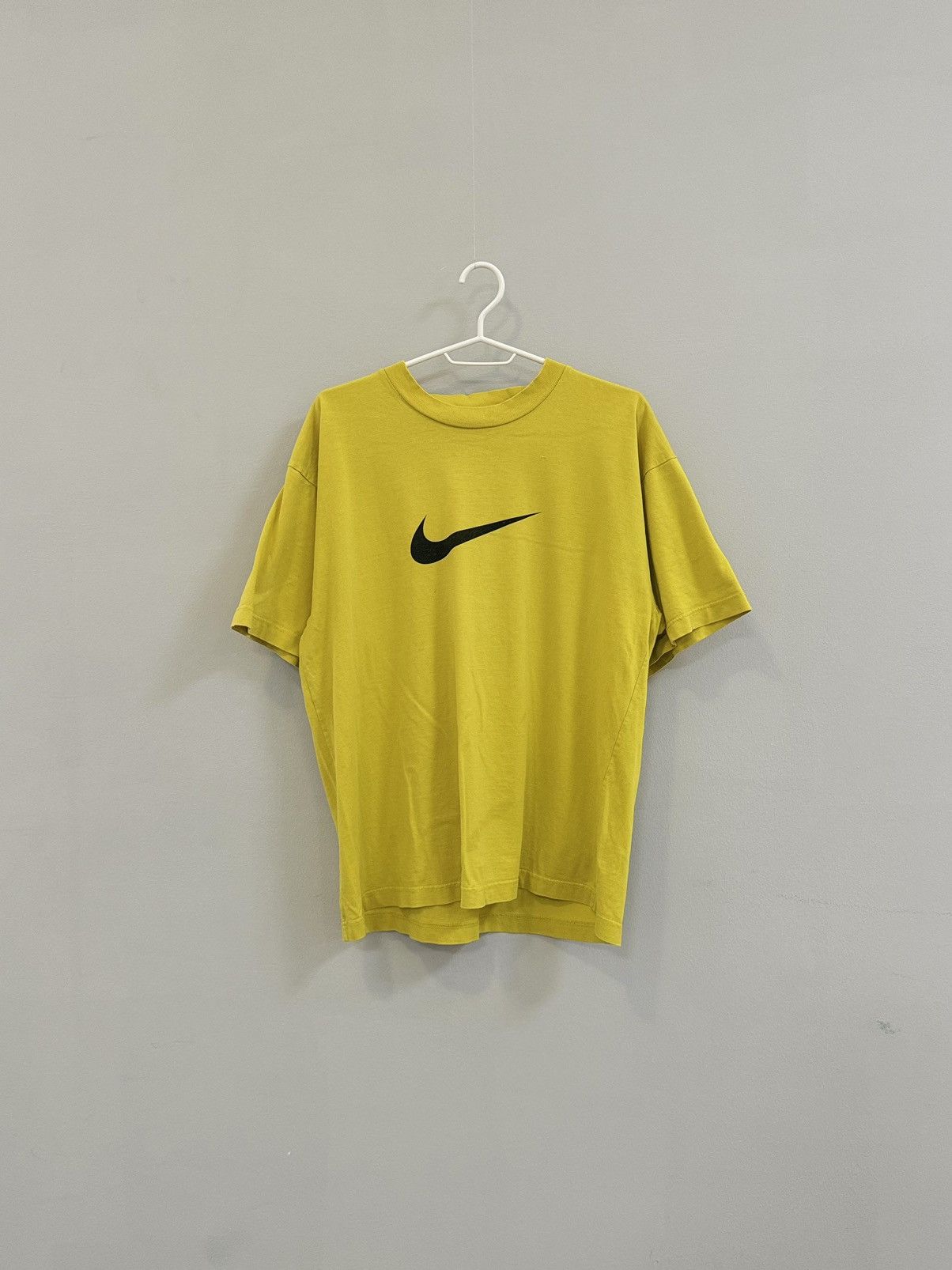 Nike × Vintage 90s Nike Vintage Big Center Swoosh Striped T-shirt Rare Size US M / EU 48-50 / 2 - 1 Thumbnail