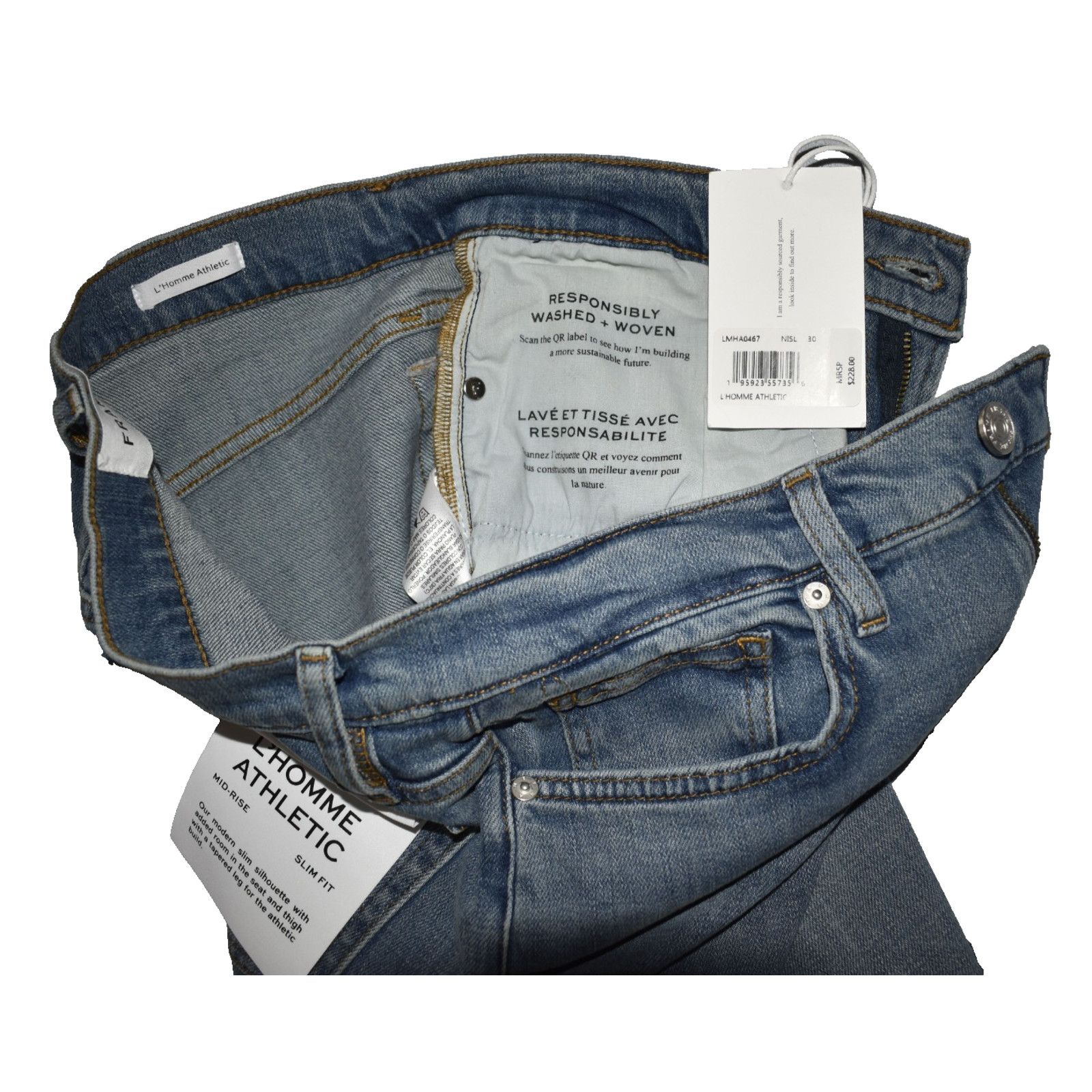 Frame NWT FRAME L Homme Athletic Mid Rise Slim Fit Jeans 30 $228 Size US 30 / EU 46 - 6 Thumbnail