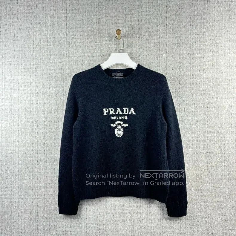 Prada PRADA Logo Intarsia Knit Pullover Sweater. Size US M / EU 48-50 / 2 - 1 Thumbnail
