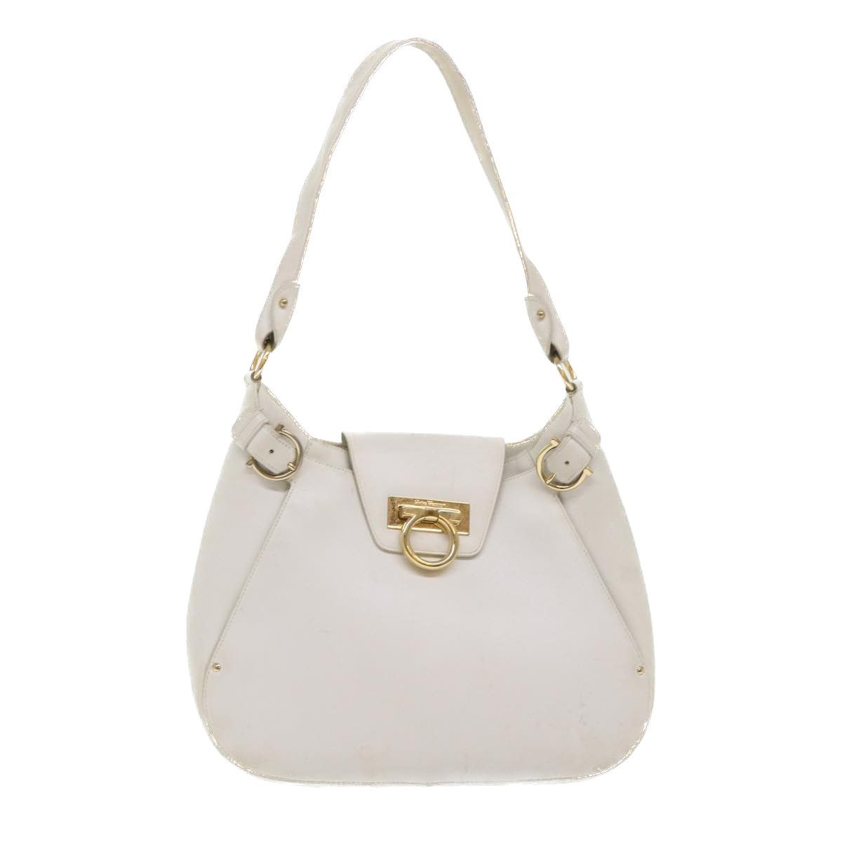 Salvatore Ferragamo White Leather Shoulder Bag (Pre-Owned) Size ONE SIZE - 1 Thumbnail