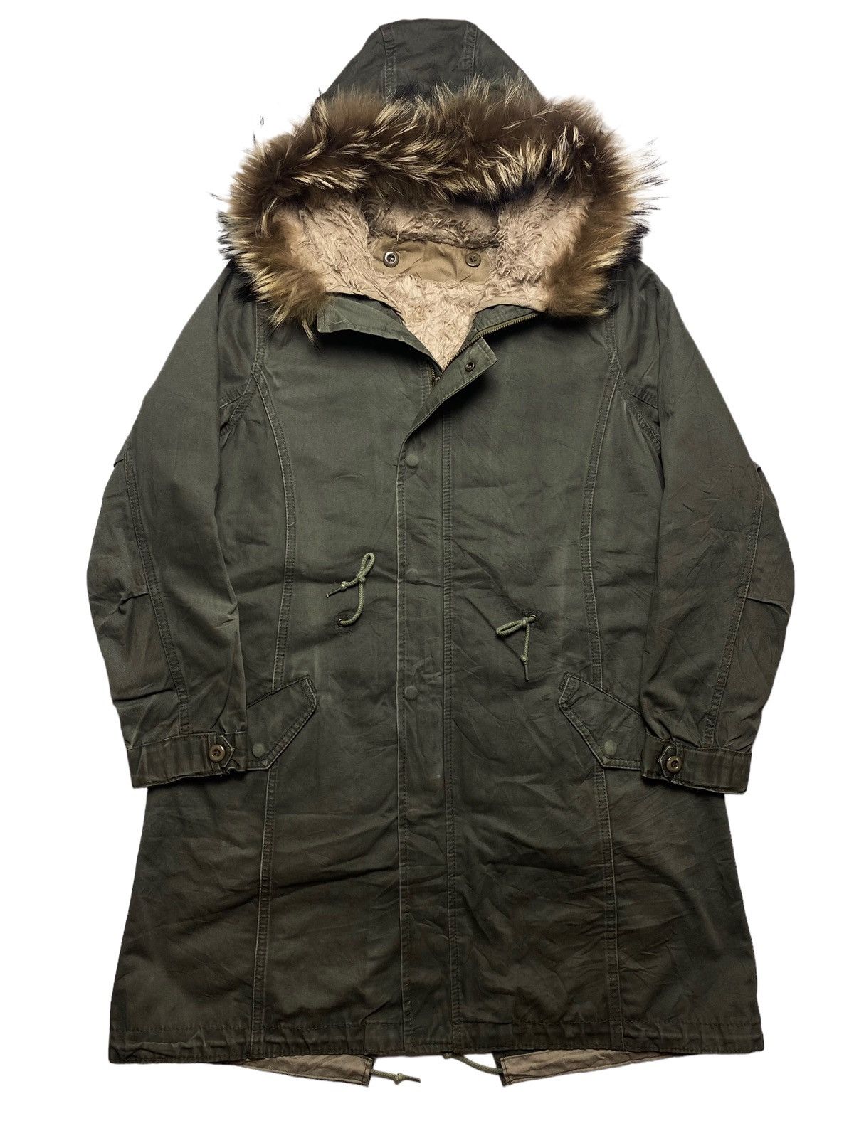 If Six Was Nine 2000s Dendrobium - Raccoon Hoodie Canvas Parka Jacket Size US L / EU 52-54 / 3 - 7 Thumbnail