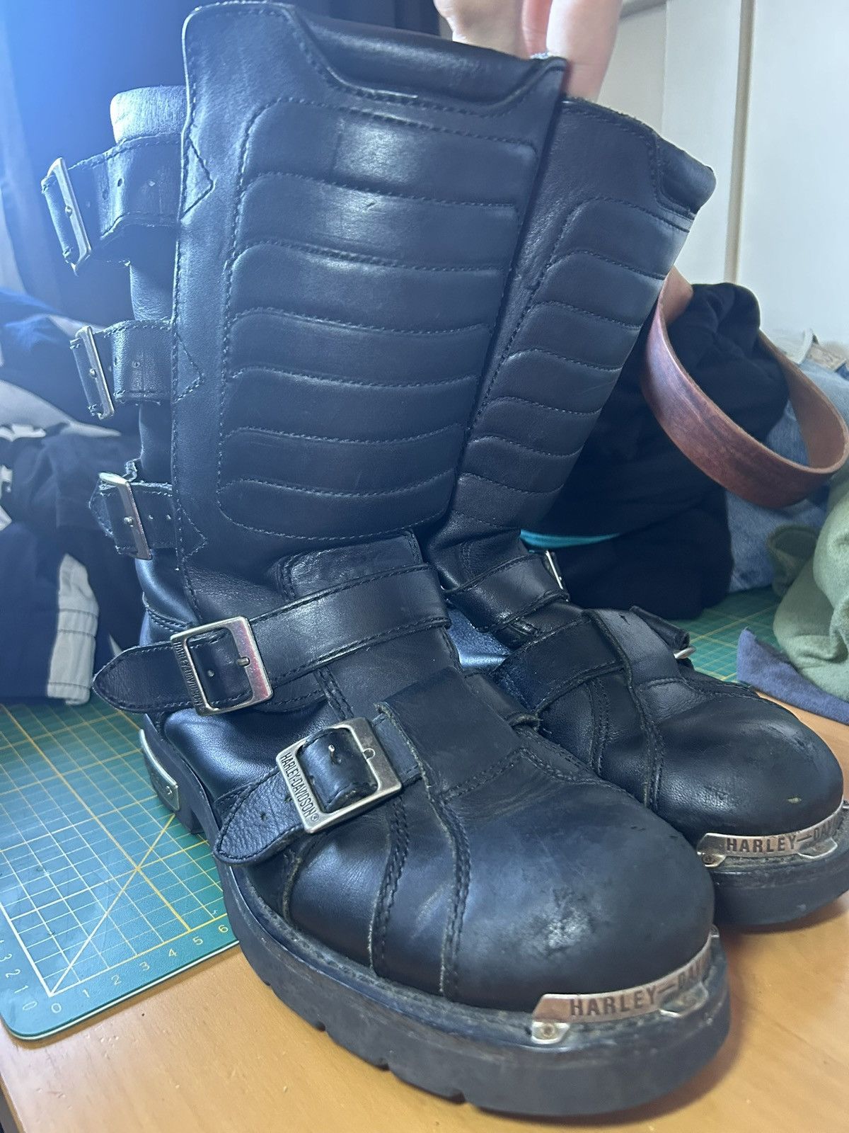 Harley Davidson Vintage Harley Davidson “Defender” moto boots Size US 11.5 / EU 44-45 - 2 Thumbnail