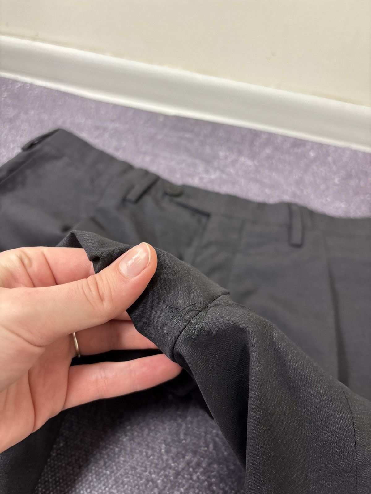 Kiton Kiton Napoli Vintage Dark Gray Flat Front Wool Dress Pants Size US 38 / EU 54 - 15 Thumbnail