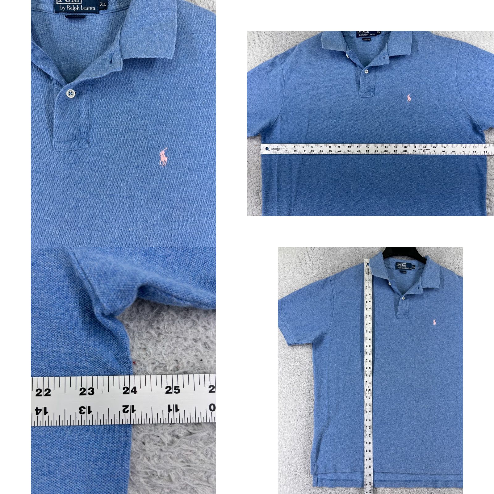 Ralph Lauren VINTAGE Ralph Lauren Shirt Polo Mens XL Blue 100% Cotton Knit Pilling Shirt Size US XL / EU 56 / 4 - 8 Thumbnail