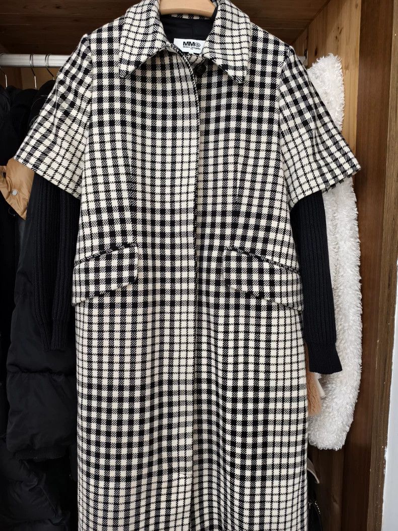 Maison Margiela Black and White Check Wool Coat Size US M / EU 48-50 / 2 - 1 Thumbnail