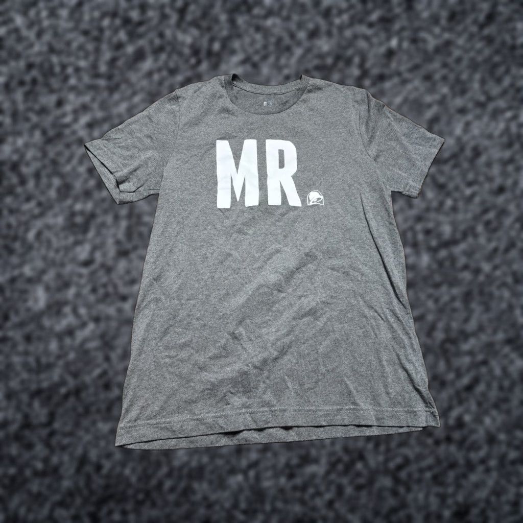 Bell Taco Bell Mr. Wedding T Shirt Mens L Gray Short Sleeve Tee Double Sided Las Vegas Just Married Limited Edition Anniversary Size US L / EU 52-54 / 3 - 1 Thumbnail