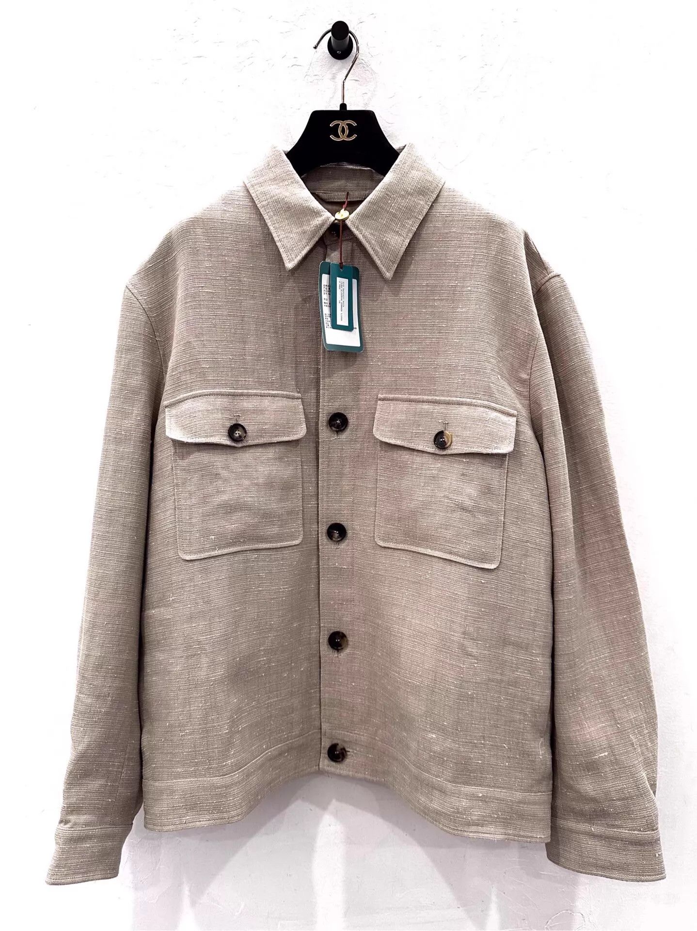 Loro Piana Loro Piana Light Gray Linen Jacket 54 New Tags Dust Bag Size US L / EU 52-54 / 3 - 1 Thumbnail