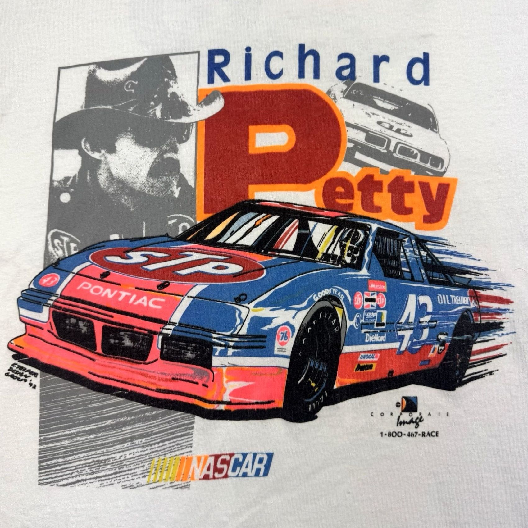 Fruit Of The Loom VINTAGE Fruit of the Loom Richard Petty Nascar T Shirt Adult Large 90s Racing Cars Mens Size US L / EU 52-54 / 3 - 2 Thumbnail