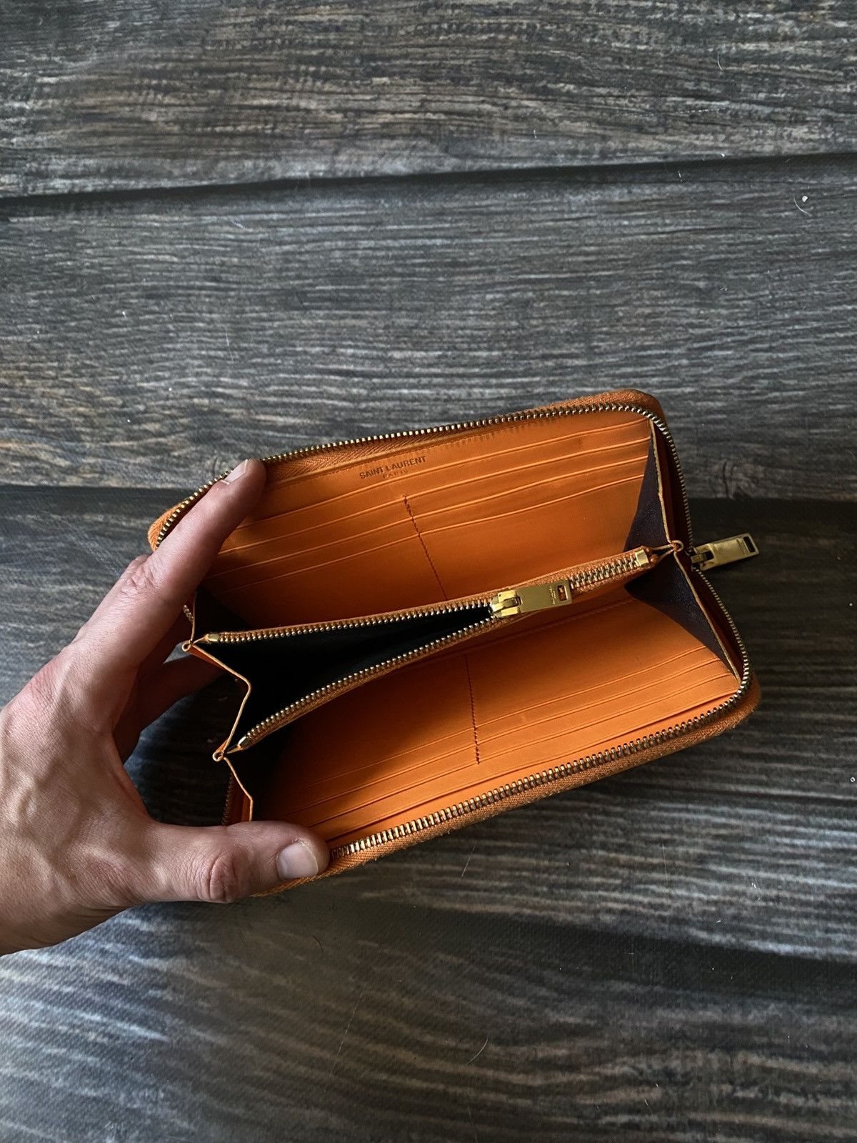 Saint Laurent Paris Saint Laurent Orange Leather Wallet Size ONE SIZE - 4 Thumbnail