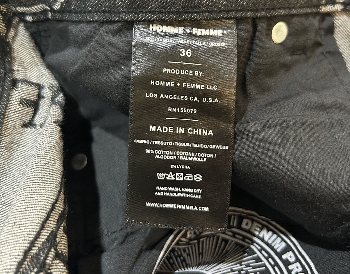 Homme + Femme La HOMME + FEMME Men's Black Monogram Jeans Size US 36 / EU 52 - 5 Thumbnail