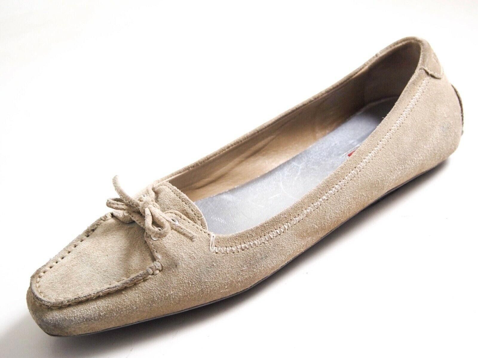 Prada Loafers Beige Suede Women Size EU 36.5 US 6.5 $520
