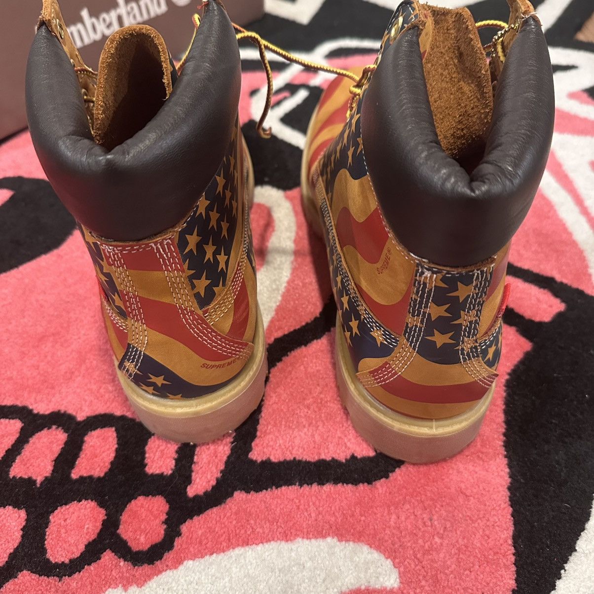 Supreme × Timberland Supreme Timberland 6 inch boot stars and stripes wheat Size US 11.5 / EU 44-45 - 6 Thumbnail