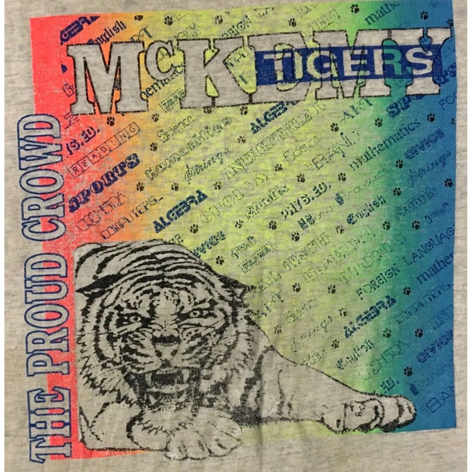 Vintage VINTAGE McKEMY Tigers Shirt XL Gray 90s 80s Distressed Short Sleeve College University Athletics Grunge Retro Sports USA Mens Size US XL / EU 56 / 4 - 2 Thumbnail