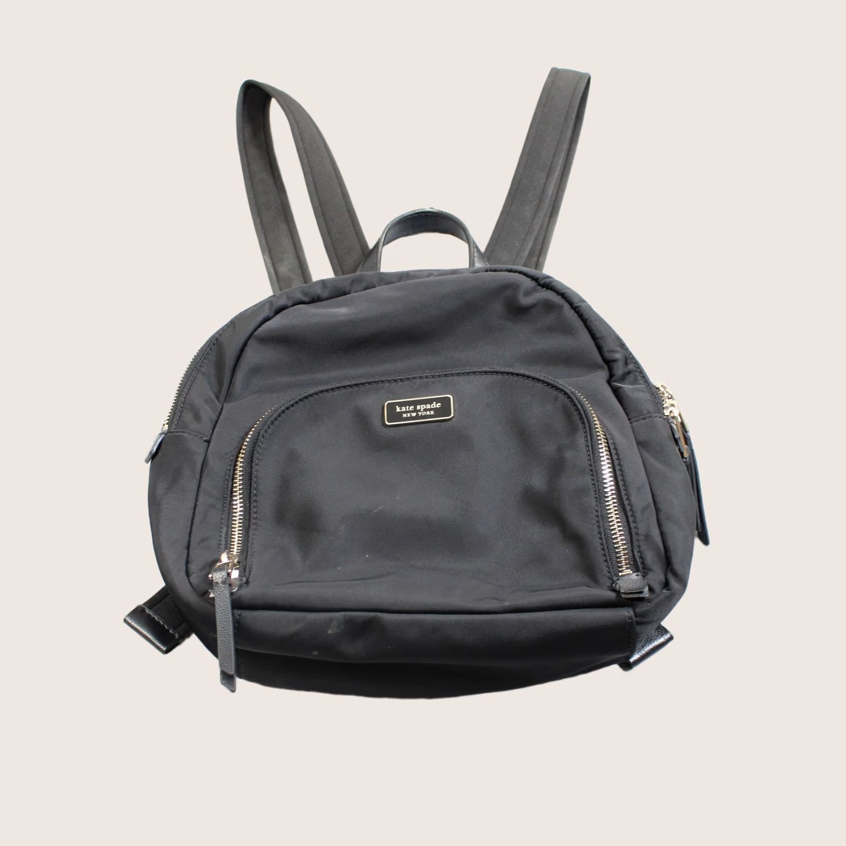 Vintage Kate Spade Backpack Women Small Black Nylon Gold Zip Casual Travel Wallet Size ONE SIZE - 1 Thumbnail