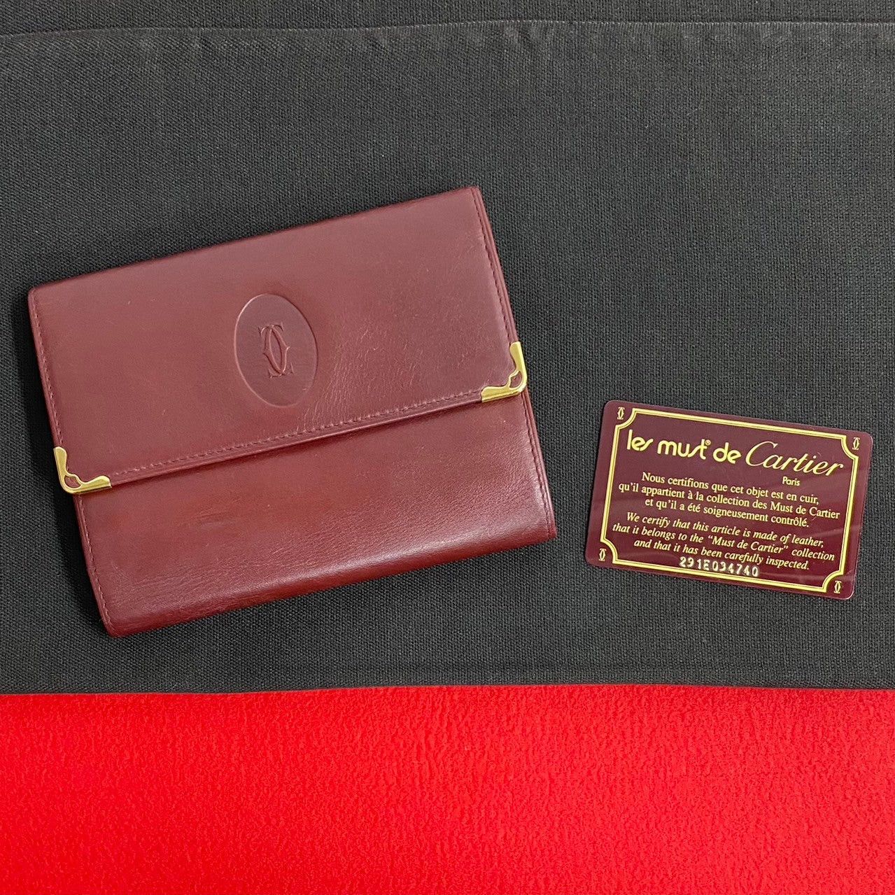 Cartier Cartier Wallet Wine Leather Size ONE SIZE - 1 Thumbnail