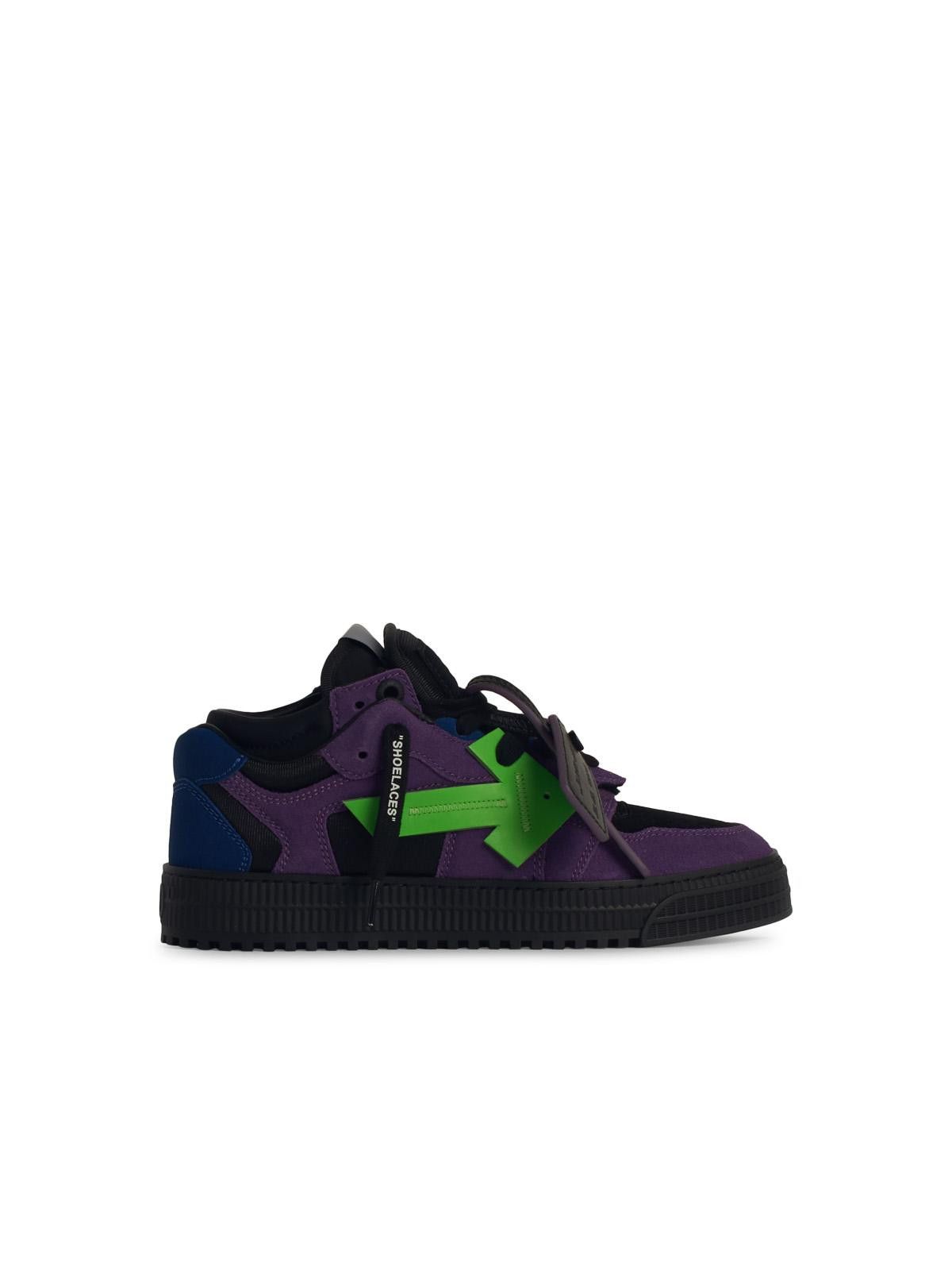 OFF-WHITE 'Floating' Purple Leather Sneakers