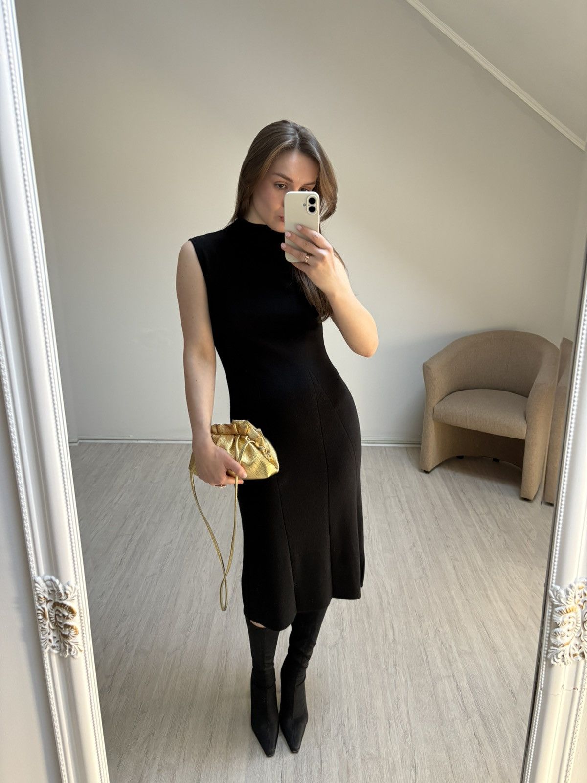 Gianfranco Ferre Gianfranco Ferre GFF Black Knit Midi Dress Merino Wool Siz M Size M / US 6-8 / IT 42-44 - 20 Thumbnail