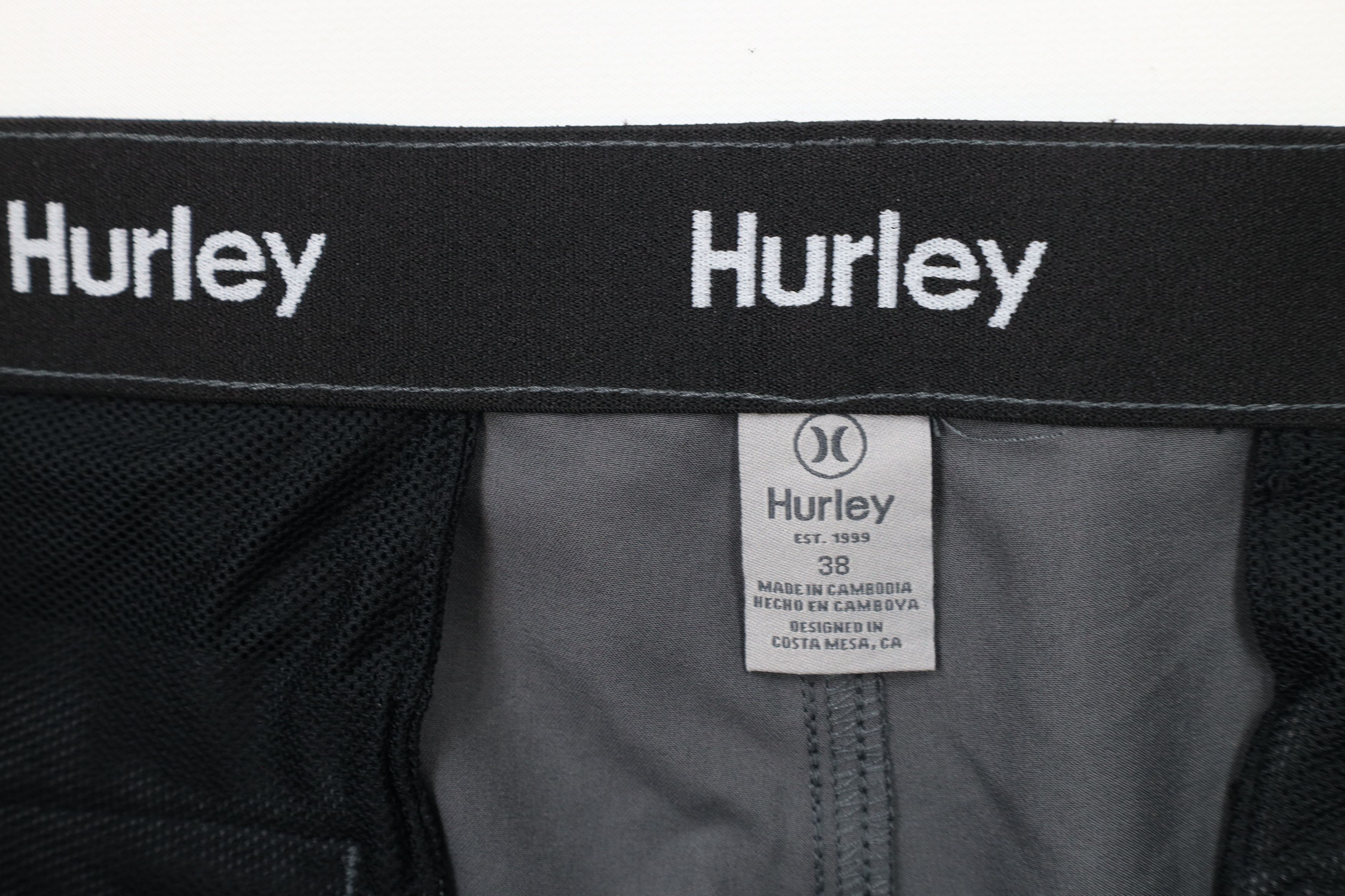 Hurley × Vintage Hurley Spell Out Reflective Logo Stretch Shorts Heather Gray Size US 38 / EU 54 - 7 Thumbnail